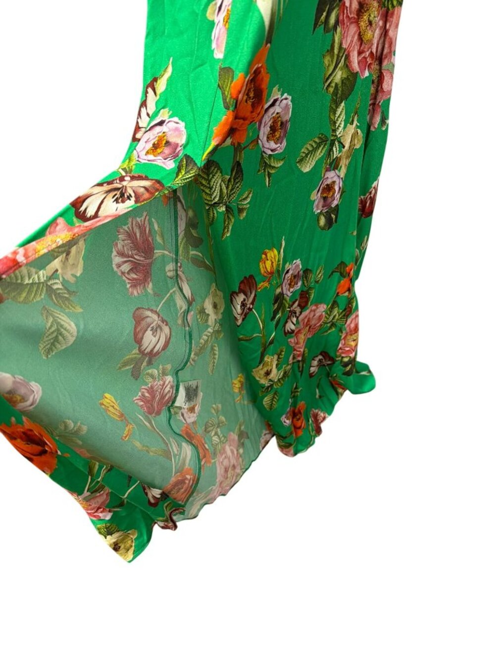 Alice + Olivia Green Floral Maxi Cross Back Long Dress Size 12 New - Picture 8 of 10
